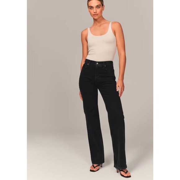 NWT Abercrombie & Fitch Women’s The Flare Ultra High Rise Denim Jeans Size 37/24 - Picture 1 of 8